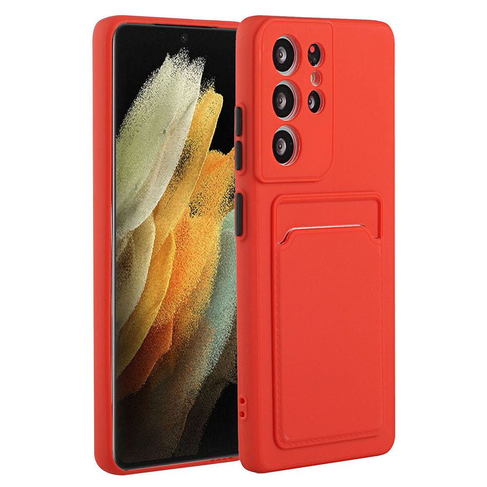 Anti-drop Phone Case For Samsung Galaxy S23 Ultra Flexible TPU Protective Phone Cover with Card Holder Anti-drop Phone Case For Samsung Galaxy S23 Ultra Flexible TPU Protective Phone Cover with Card Holder